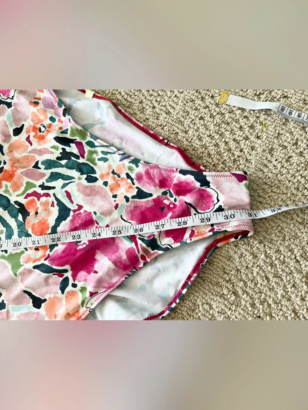 Summersalt L.L. Bean Ruched Sidestroke Floral One Shoulder bathing suit swim 14